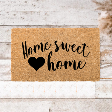 Home Sweet Home with Heart Doormat - Unicorn Fart Productions
